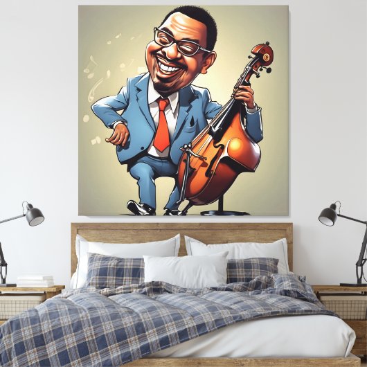 jazzmuzikanten canvas afdruk (Insitu (Slaapkamer))