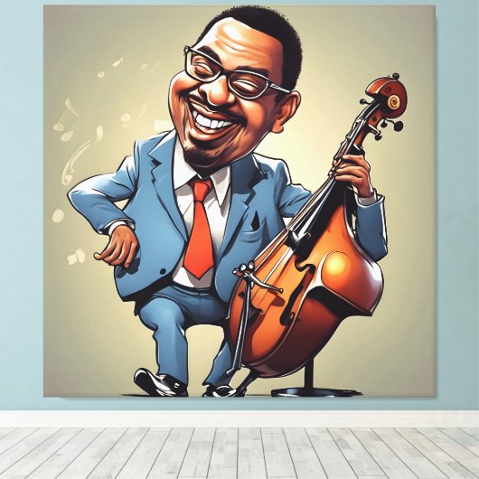 jazzmuzikanten canvas afdruk (Insitu (Houten vloer))