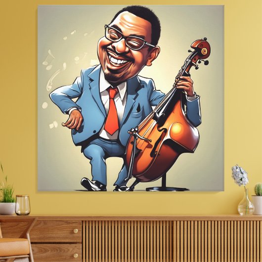 jazzmuzikanten canvas afdruk (Insitu (Woonkamer))