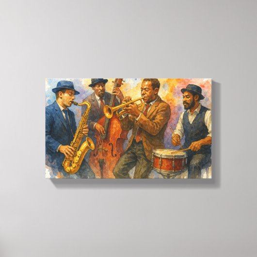 Jazzmuzikanten Canvas Afdruk (Voorkant)