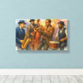 Jazzmuzikanten Canvas Afdruk (Insitu (Houten vloer))