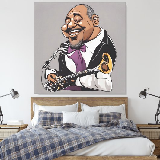 jazzmuzikanten canvas afdruk (Insitu (Slaapkamer))