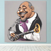 jazzmuzikanten canvas afdruk (Insitu (Houten vloer))