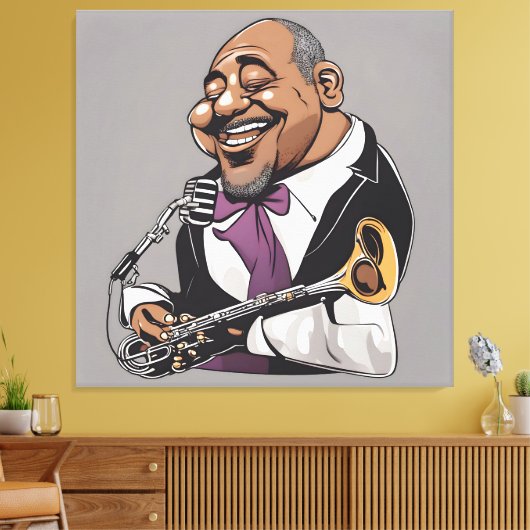 jazzmuzikanten canvas afdruk (Insitu (Woonkamer))
