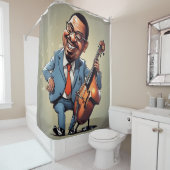 jazzmuzikanten douchegordijn (In situ)