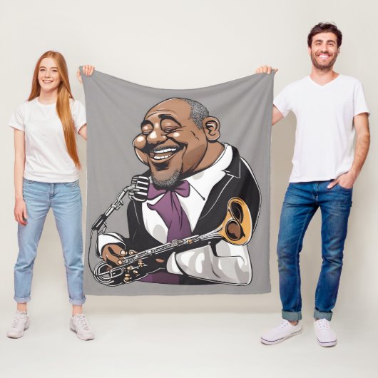 jazzmuzikanten fleece deken (In situ)