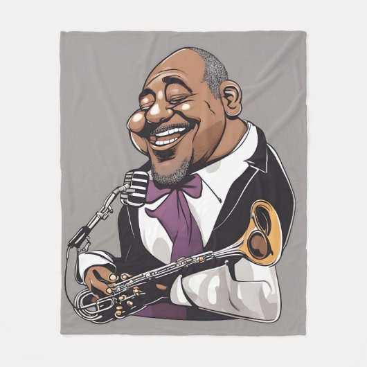 jazzmuzikanten fleece deken (Voorkant)