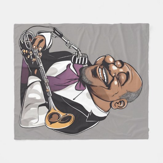 jazzmuzikanten fleece deken (Voorkant (Horizontaal))