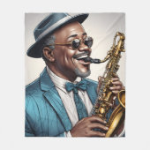 jazzmuzikanten fleece deken (Voorkant)