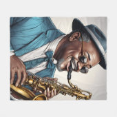 jazzmuzikanten fleece deken (Voorkant (Horizontaal))