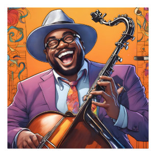 jazzmuzikanten foto afdruk