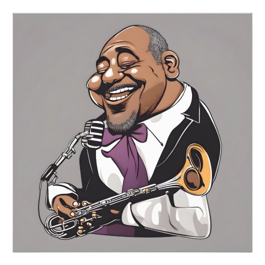 jazzmuzikanten foto afdruk (Voorkant)
