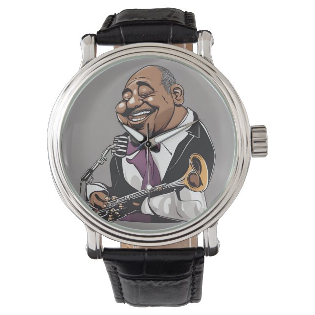 jazzmuzikanten horloge (Voorkant)