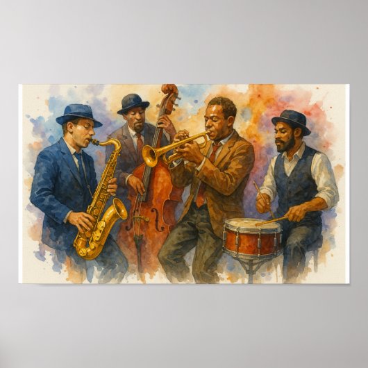 Jazzmuzikanten Poster (Voorkant)