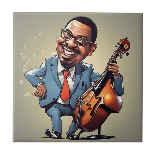 jazzmuzikanten tegeltje (Voorkant)