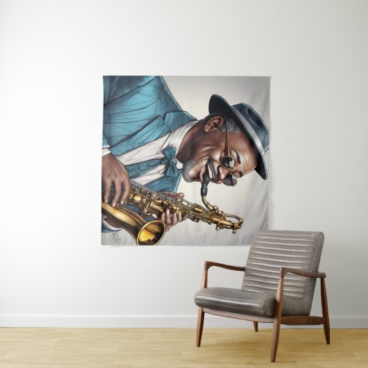 jazzmuzikanten wandkleed (In Situ (horizontaal))