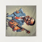 jazzmuzikanten wandkleed (Voorkant (horizontaal))