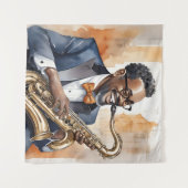 jazzmuzikanten wandkleed (Voorkant (horizontaal))