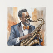 jazzmuzikanten wandkleed (Voorkant)