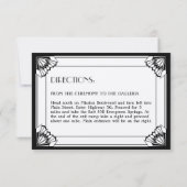 Jazz'n zwarte kunstdeco trouwreceptie kaart (Achterkant)