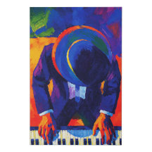 Jazzpianist Abstracte Kunst Kleurrijk Schilderij