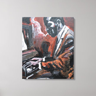 Jazzpianist Neo-Expressionist Canvas Afdruk