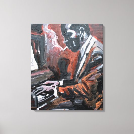 Jazzpianist Neo-Expressionist Canvas Afdruk (Voorkant)