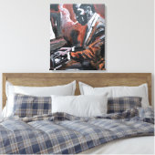 Jazzpianist Neo-Expressionist Canvas Afdruk (Insitu (Slaapkamer))