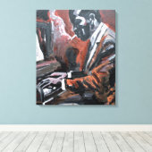Jazzpianist Neo-Expressionist Canvas Afdruk (Insitu (Houten vloer))
