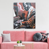 Jazzpianist Neo-Expressionist Canvas Afdruk (Insitu (Woonkamer))