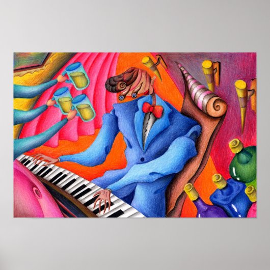 Jazzpianist. Poster (Voorkant)