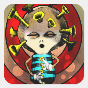 Jazzplayer 2012 vierkante sticker