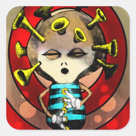 Jazzplayer 2012 vierkante sticker (Voorkant)