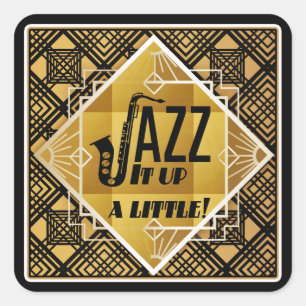 jazzstickers vierkante sticker