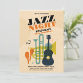 Jazzverjaardagsmuziek Mannen vrouwen Kaart (Staand voorkant)