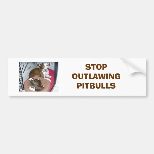 Jazzy_001, STOP OUTLAWING PITBULLS Bumpersticker (Voorkant)