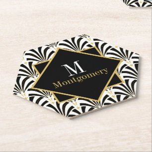 Jazzy 1920s Art Deco Palmettos Geometric Kartonnen Onderzetters