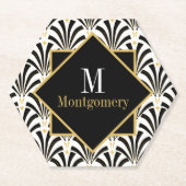 Jazzy 1920s Art Deco Palmettos Geometric Kartonnen Onderzetters (Voorkant)
