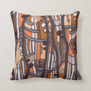 Jazzy Abstracte Earthtones Pillow Kussen