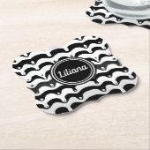 Jazzy Black en White Smelting Zebra Stripes Kartonnen Onderzetters (Gekanteld)