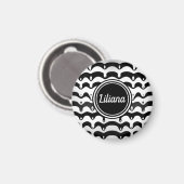 Jazzy Black en White Smelting Zebra Stripes Magneet (Voorkant / Achterkant)