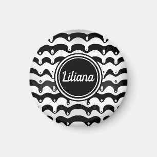 Jazzy Black en White Smelting Zebra Stripes Magneet