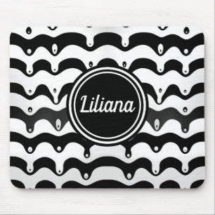 Jazzy Black en White Smelting Zebra Stripes Muismat