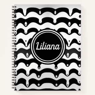 Jazzy Black en White Smelting Zebra Stripes Notitieboek
