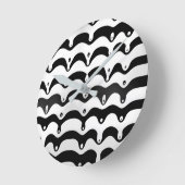 Jazzy Black en White Zebra Stripes Melting Ronde Klok (Hoek)