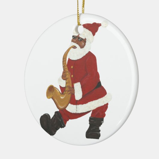 Jazzy Black Kerstkerstversiering Keramisch Ornament (Links)