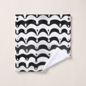 Jazzy Black & White Smelting Zebra Stripes Bad Handdoek (Wasdoekje)