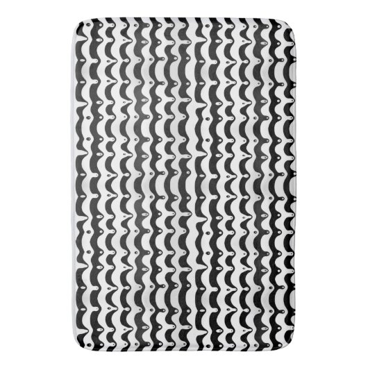Jazzy Black & White Smelting Zebra Stripes Badmat (Voorkant Verticaal)