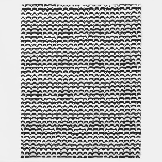 Jazzy Black & White Smelting Zebra Stripes Fleece Deken (Voorkant)