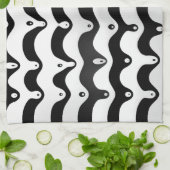 Jazzy Black & White Smelting Zebra Stripes Kitchen Theedoek (Gevouwen)